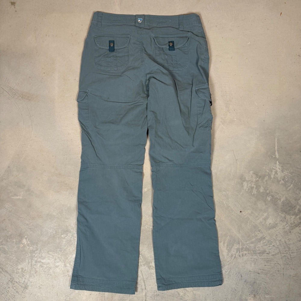 Kuhl Womens 12 Reg Cargo Pants Blue Gray Hiking Outdoor Utility Gorpcore - Picture 3 of 8